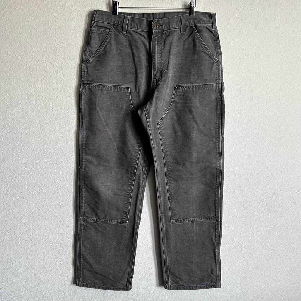 Carhartt B136 GVL gray double knee work wear carpenter pants